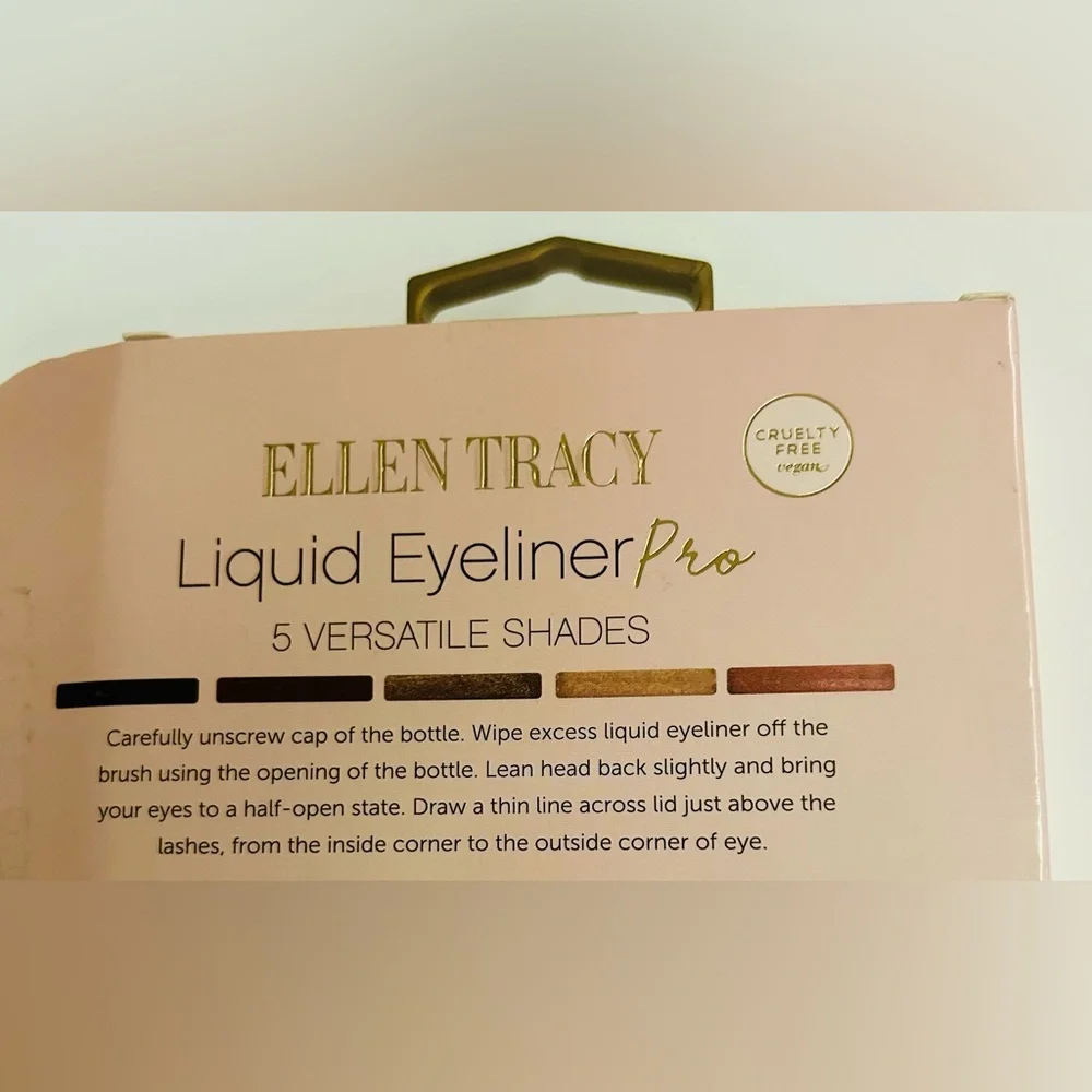 New 5 Ellen Tracy Liquid Eyeliner Pro Ultra Bold Color 0.18 FL OZ each Vegan